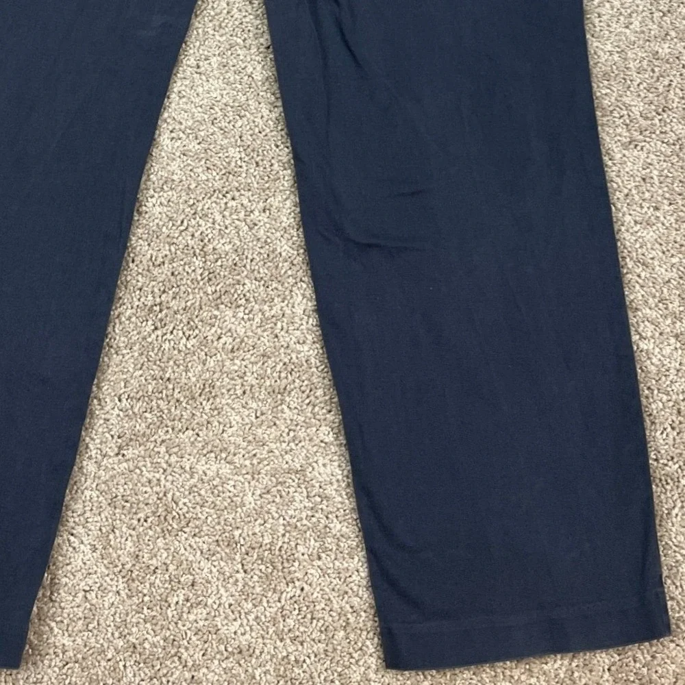1946 Ballin Stretch Non-Iron Pants Mens 44x32 Navy Blue Chino Flat Front EUC - Picture 8 of 15